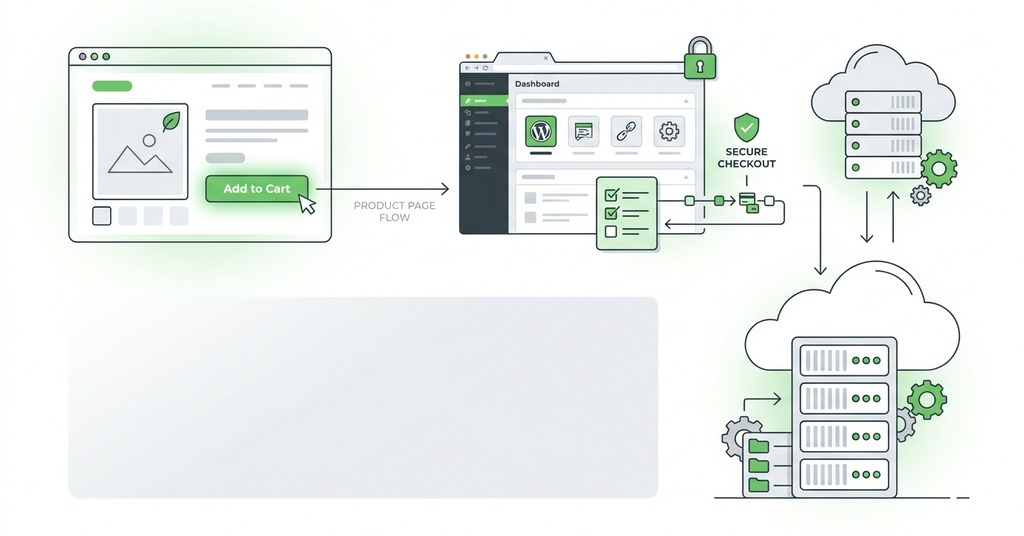 Illustration of product pages that carry the sale for how to set up an online store for the first time