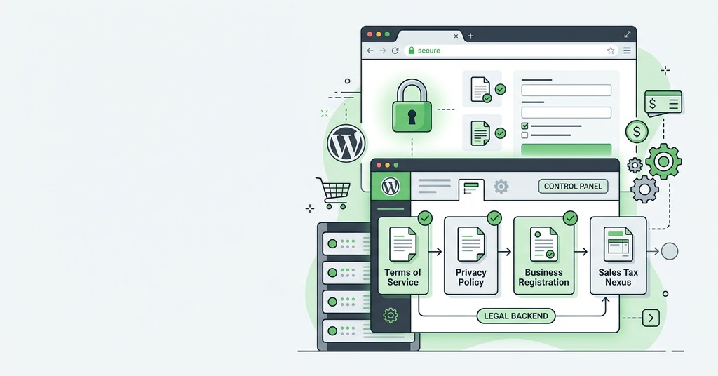 Illustration of what the legal side requires at the start for how to start an online store when you have nothing yet