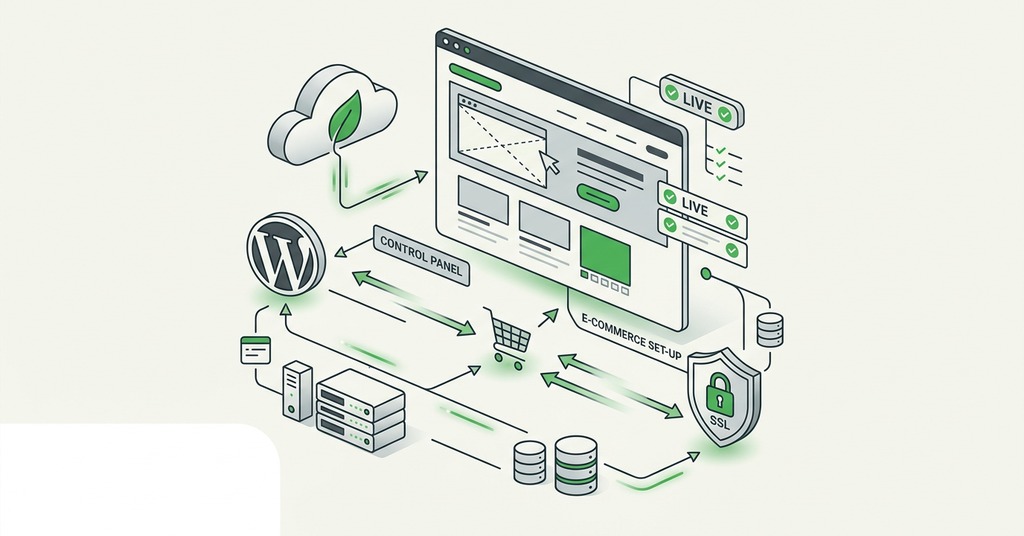 Illustration of where the store lives when you are ready for how to start an online store when you have nothing yet