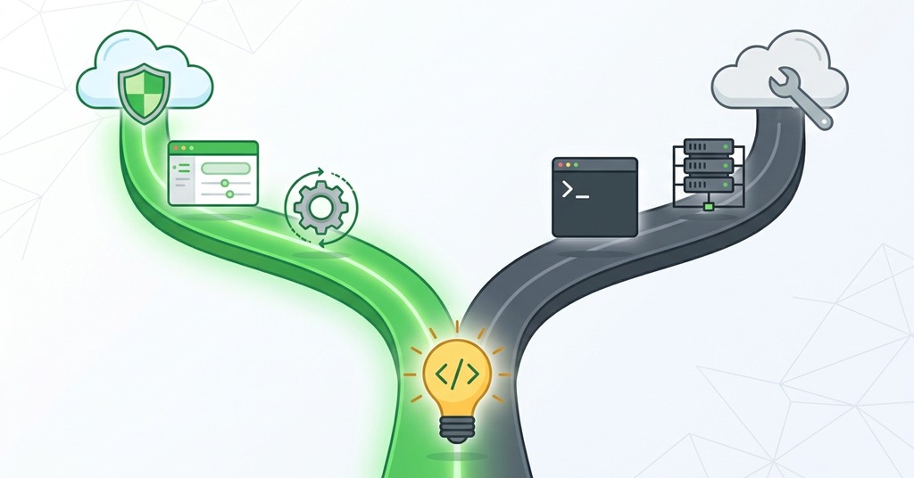 Illustration of managed or unmanaged when the project is a hobby for vps hosting for the side projects and apps you want to run
