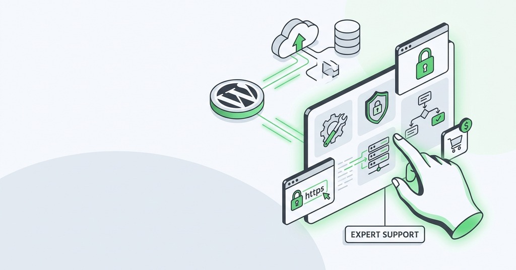 Illustration of professional help for website maintenance cost