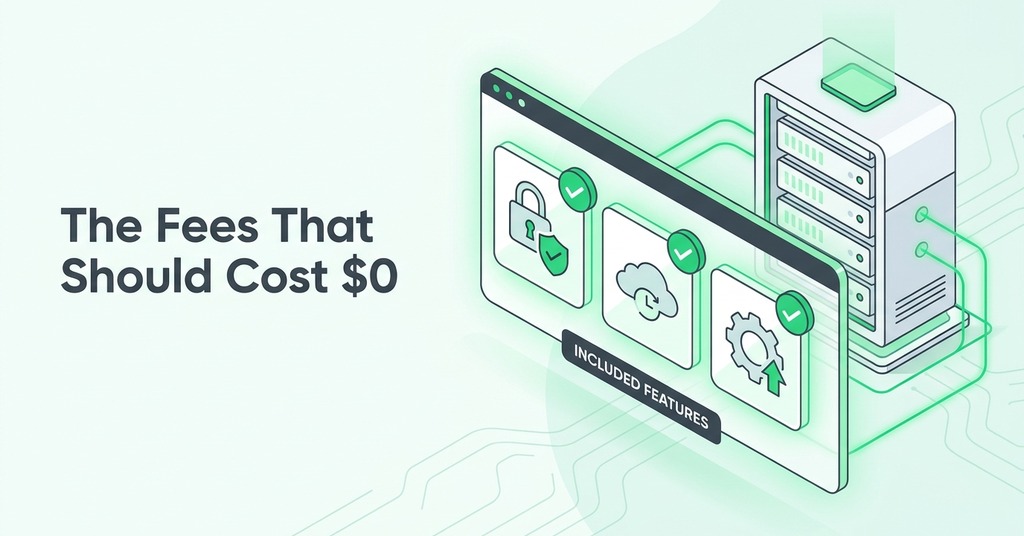 Illustration of the fees that should cost $0 for website maintenance cost