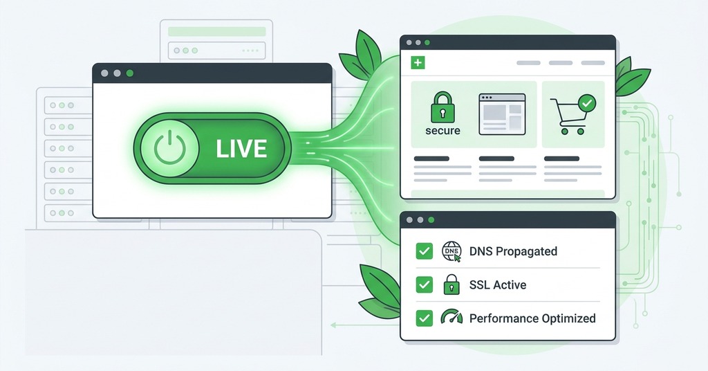 Illustration of after the switch for website migration service