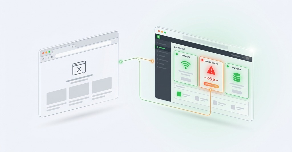 Illustration of how to tell when the host is the problem for website not loading suddenly