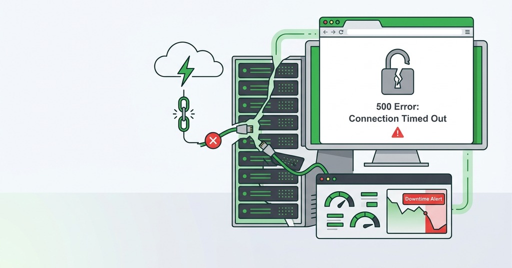 Illustration of signs of an unreliable host for website uptime monitoring