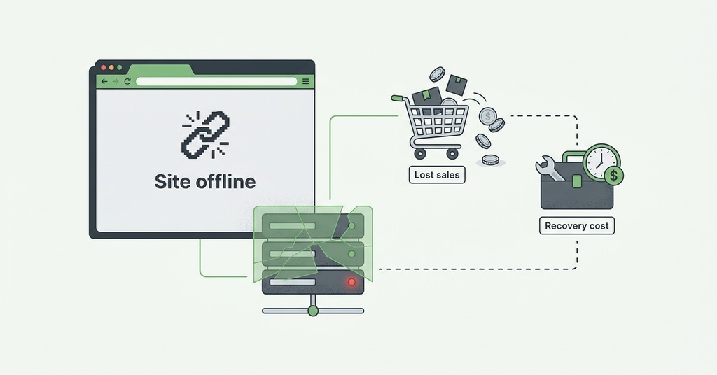 Illustration of what downtime costs a small site for website uptime monitoring