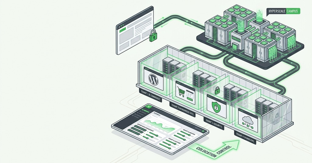 Illustration of hyperscale campuses and colocation landlords for what is a data center & how it connects to your website