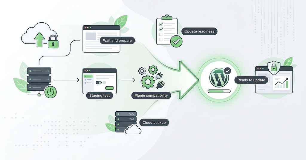 Illustration of when to update to wordpress 7.1 for wordpress 7.1 released