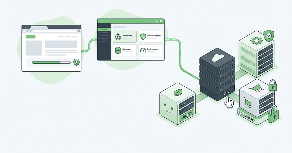 Illustration of choose hosting for the planned site for i bought a domain, now what