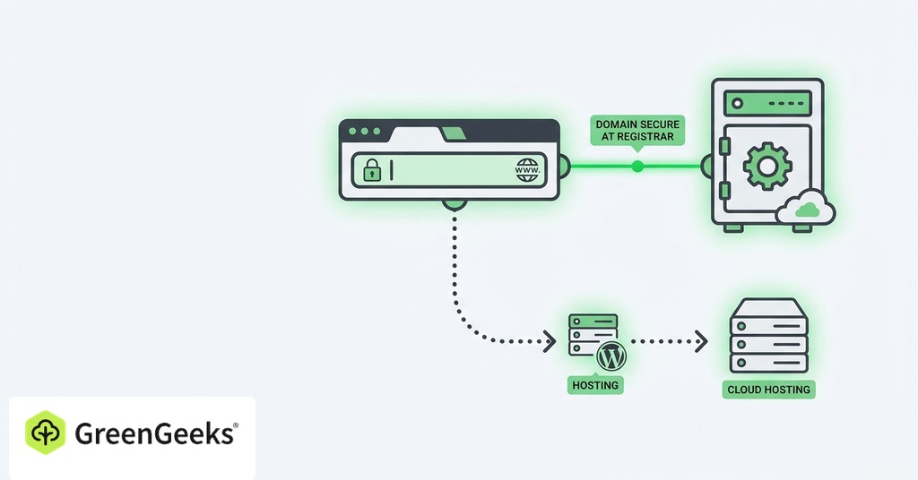 GreenGeeks illustration of keep the domain at the registrar for i bought a domain, now what