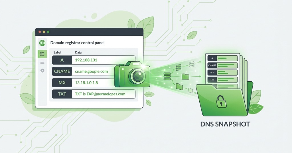 Illustration of record the current dns zone for i bought a domain, now what