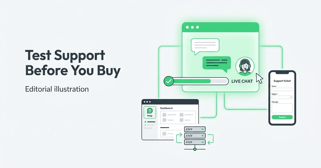 Illustration of test support before you buy for how to choose web hosting