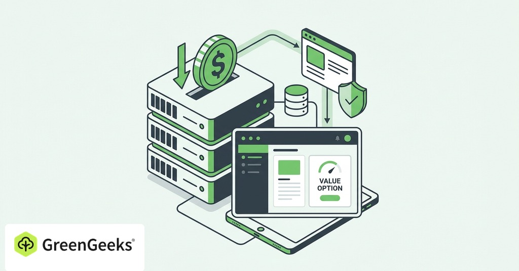 GreenGeeks illustration of the case for choosing the lower price for how to choose web hosting