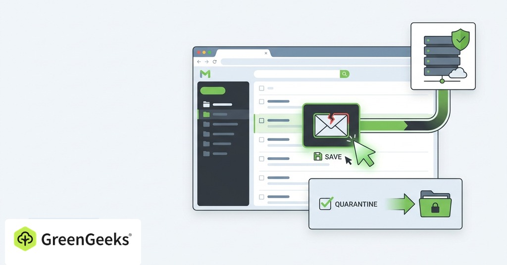 GreenGeeks illustration of preserve one failed message for why emails from your own domain keep going to spam