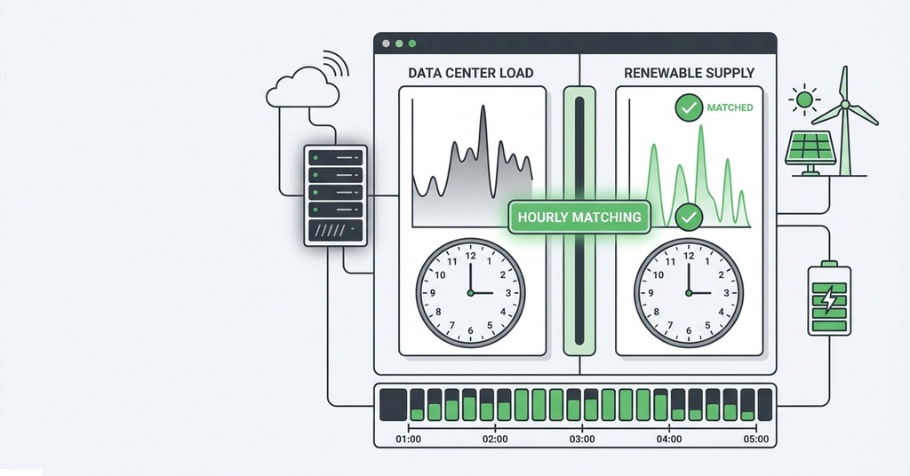 Illustration of scope 2 and matching periods for green hosting