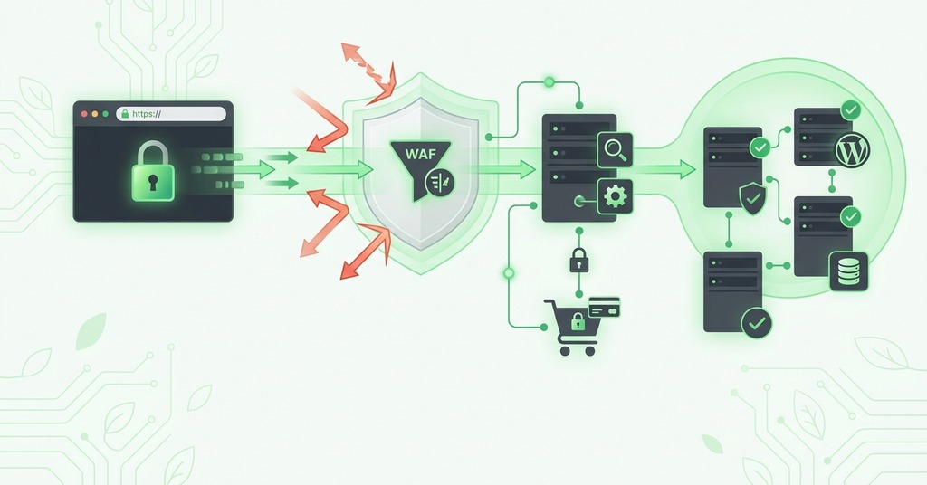Illustration of how each included protection works for secure web hosting
