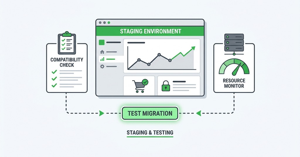 Illustration of what to test before upgrading for vps vs shared hosting
