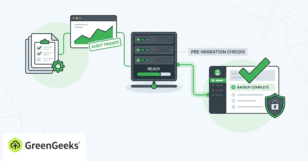 GreenGeeks illustration of before the migration for website migration checklist