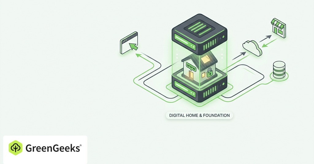 GreenGeeks illustration of web hosting in one sentence for what is web hosting & why you need it