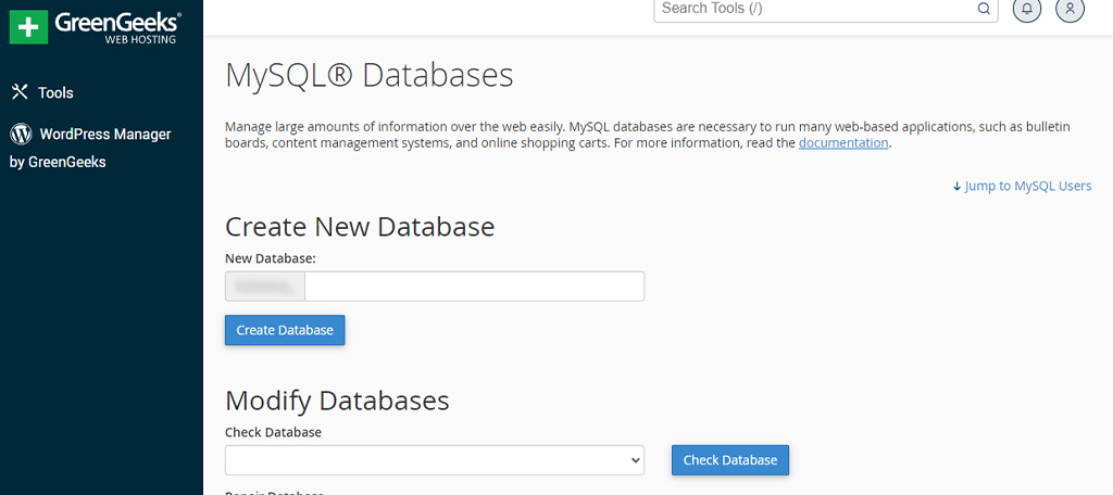 MySQL Database for WordPress