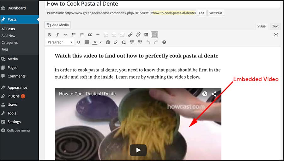 the difference between embedding and uploading a video in wordpress embedded video