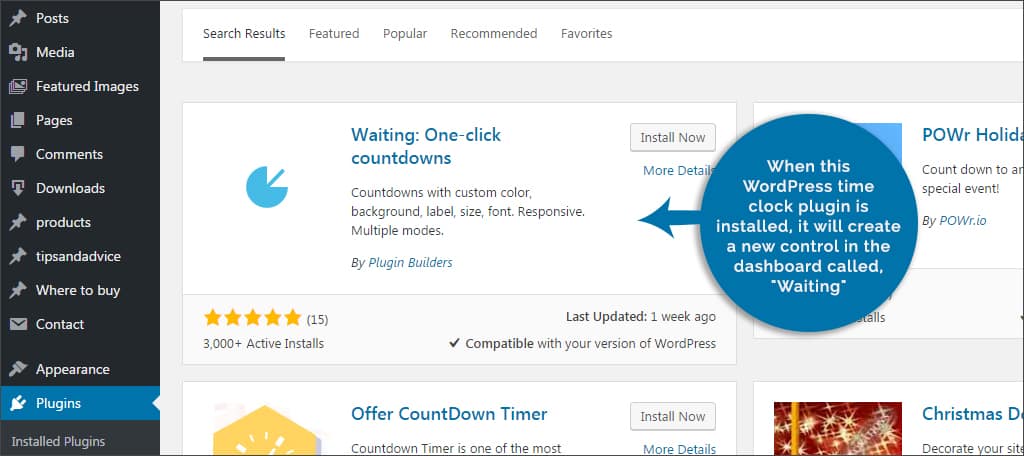 waiting one-click countdown
