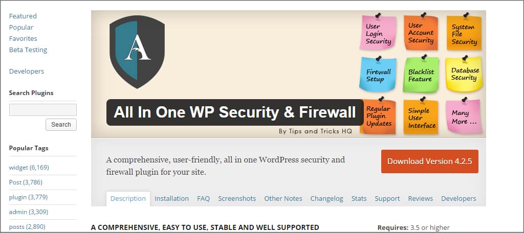 All In One WP Secuirty Plugin