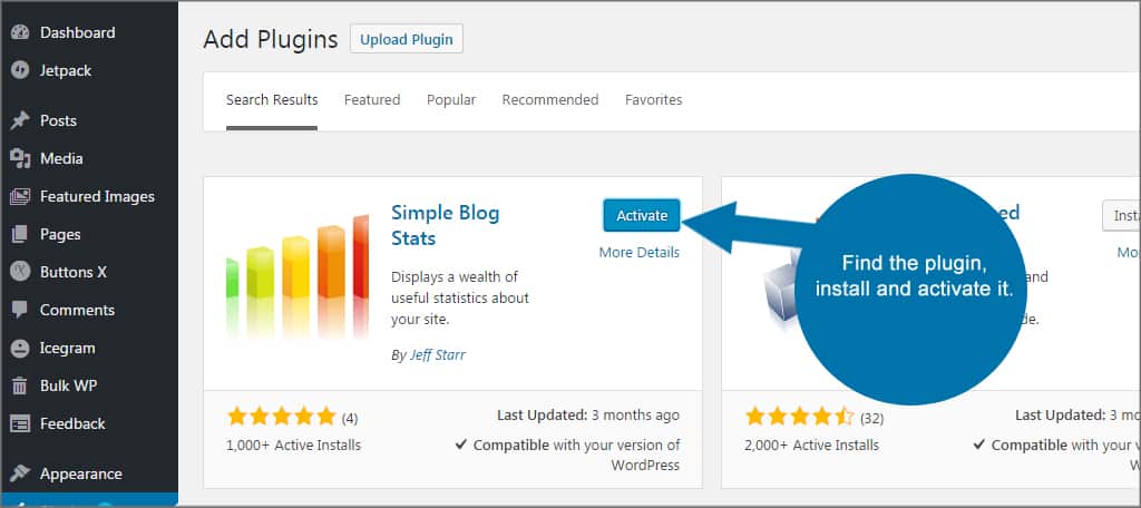 Simple Blog Stats Install