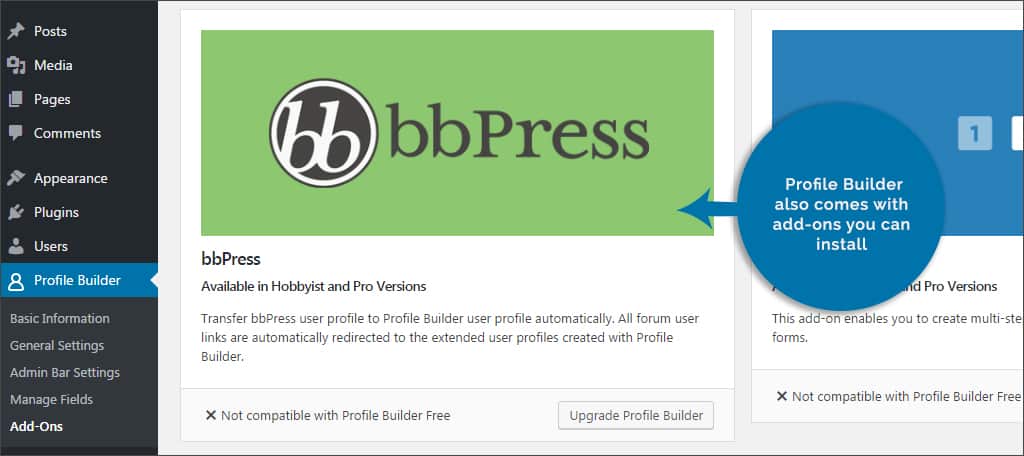 profile builders add ons
