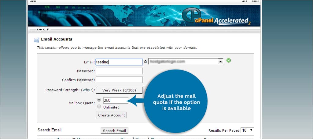 ajustar la cuota de correo electrónico