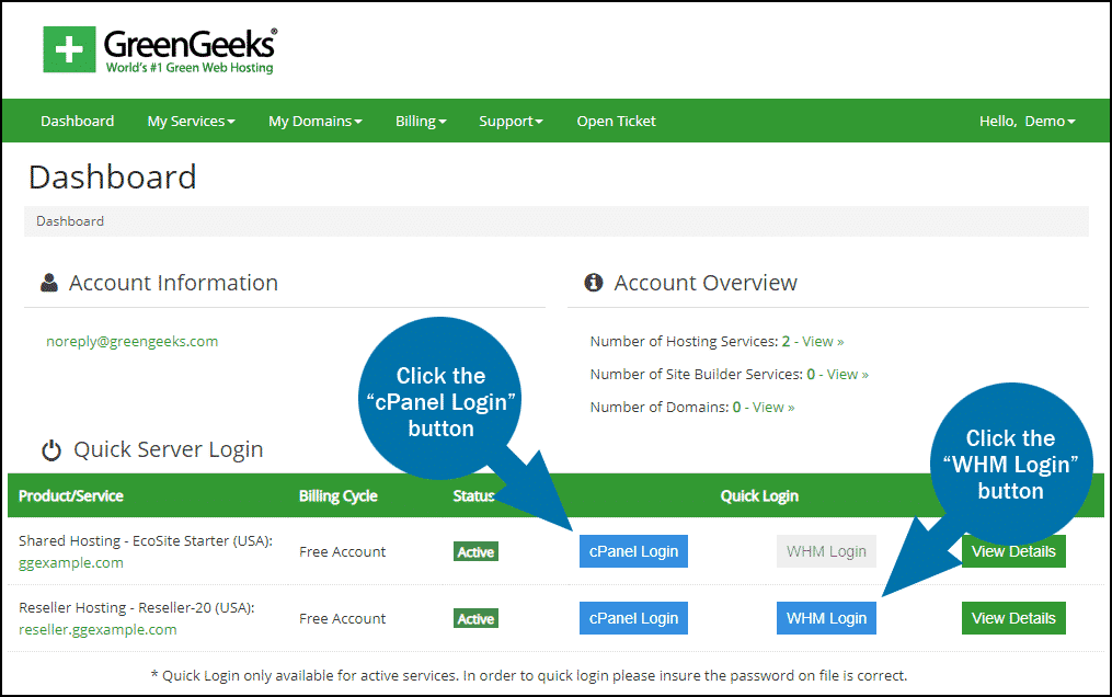 How to Use Quick Login to Access Your Hosting Services
