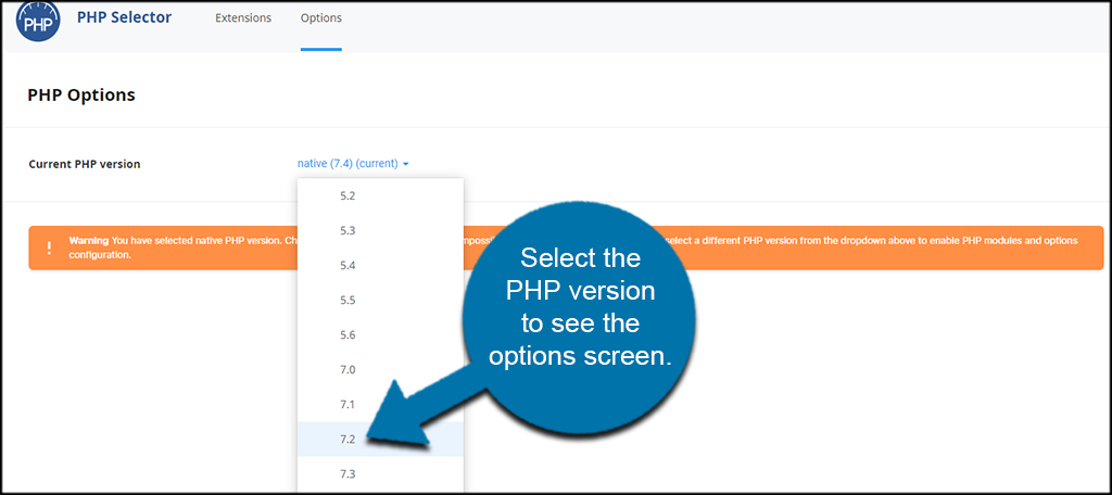 Choose PHP Version