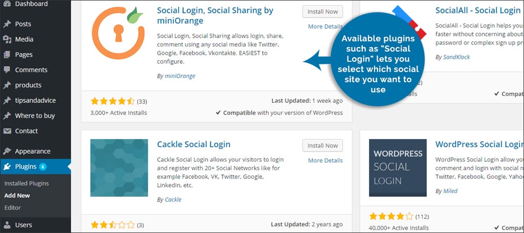 social login plugin