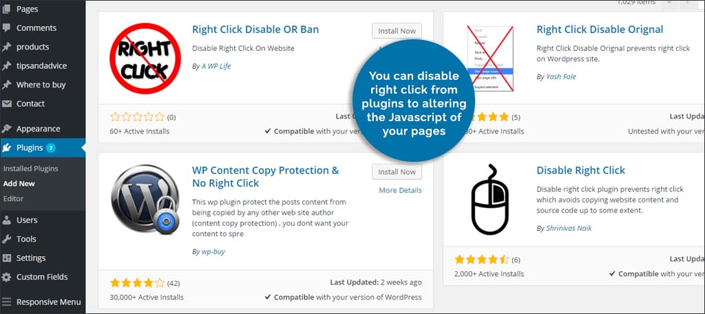 disable right clicking