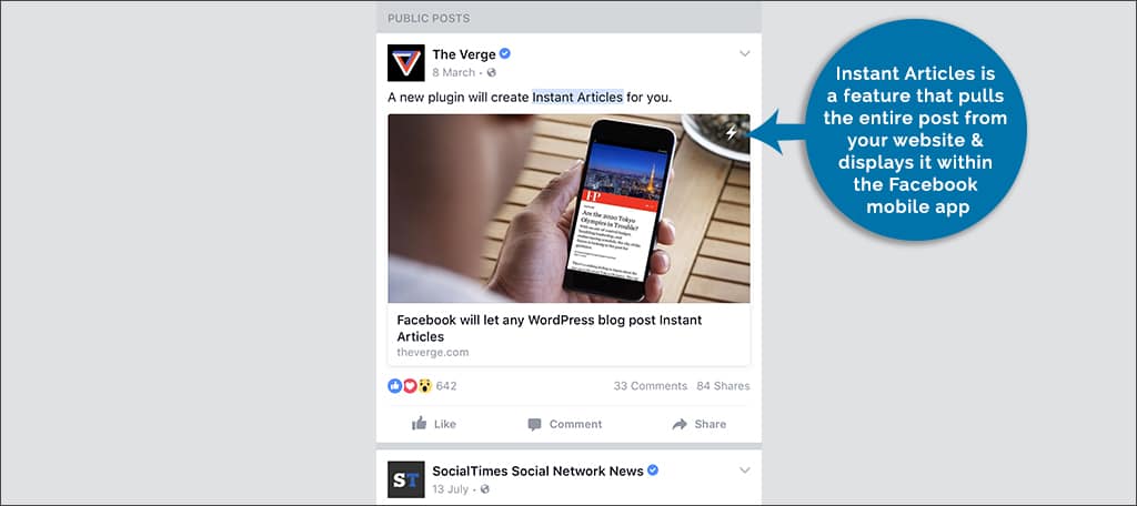 what is Facebook instant articles