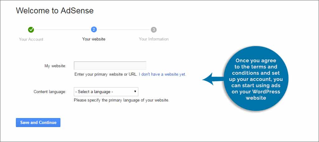 setting up google adsense