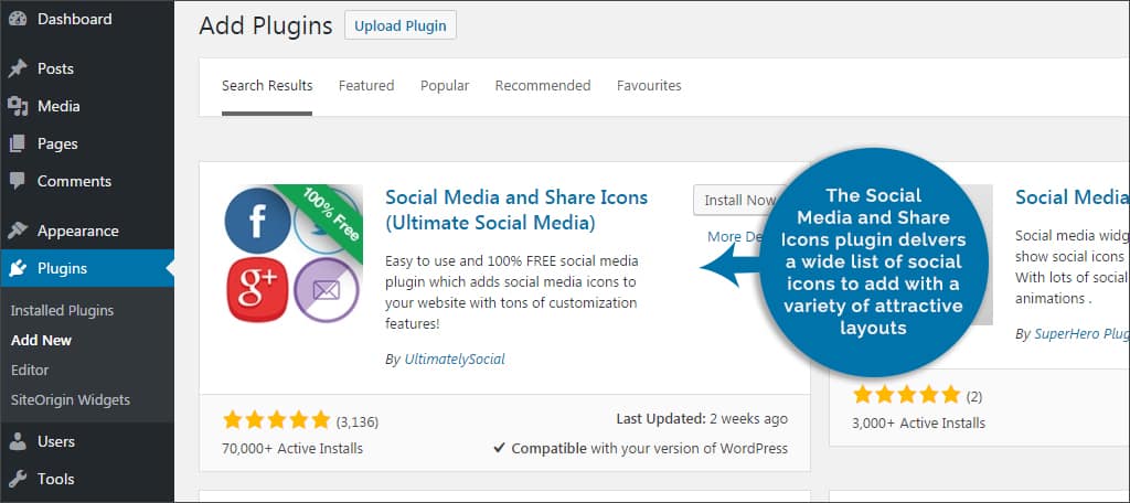 social media and share icons