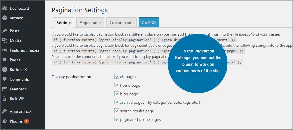 BWS Pagination Settings