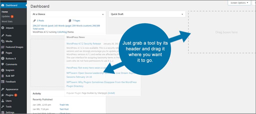 Modify WordPress Dashboard Layout