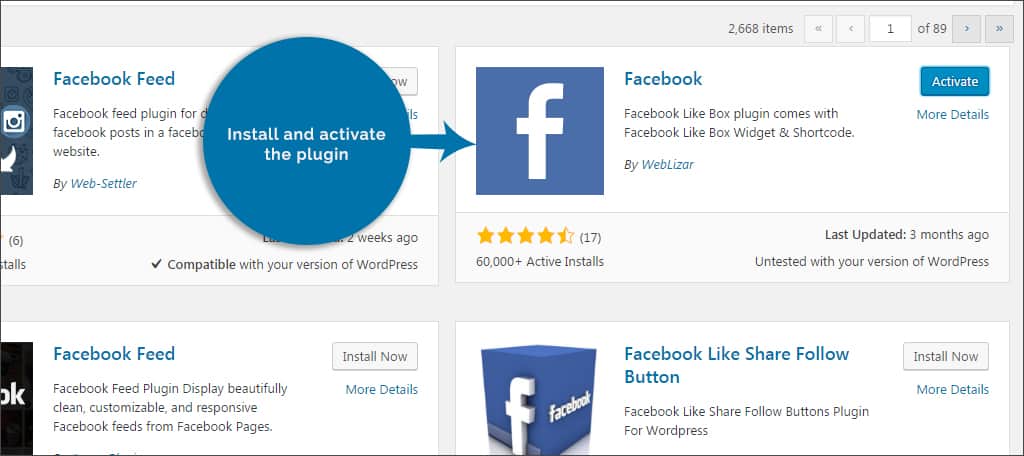 activate facebook plugin