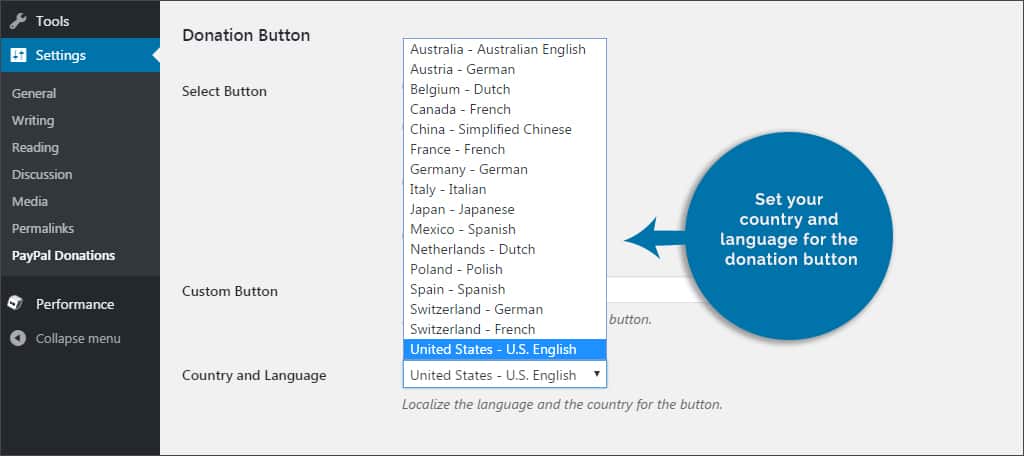 country and language