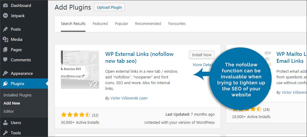 wp external links