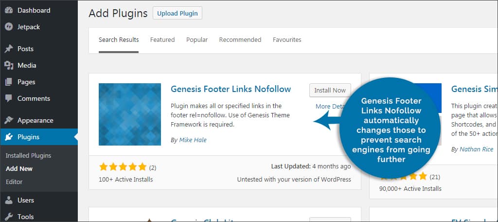 genesis footer