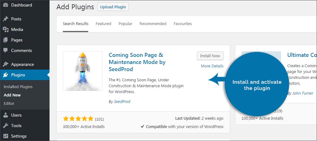 15 خطوات لتضع موقعك في وضع الصيانة داخل ووردبريس 3 install plugins