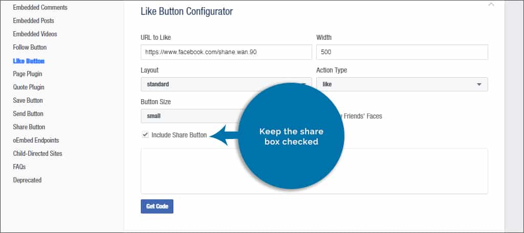 keep share box checked