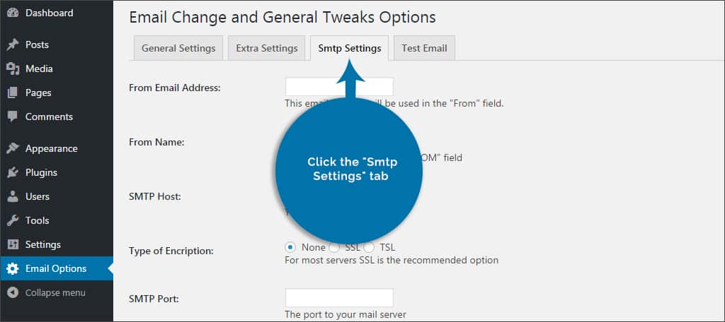 configuración smtp