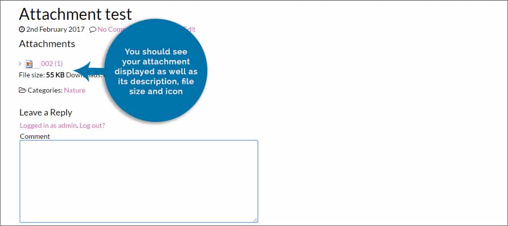 attachment file type display