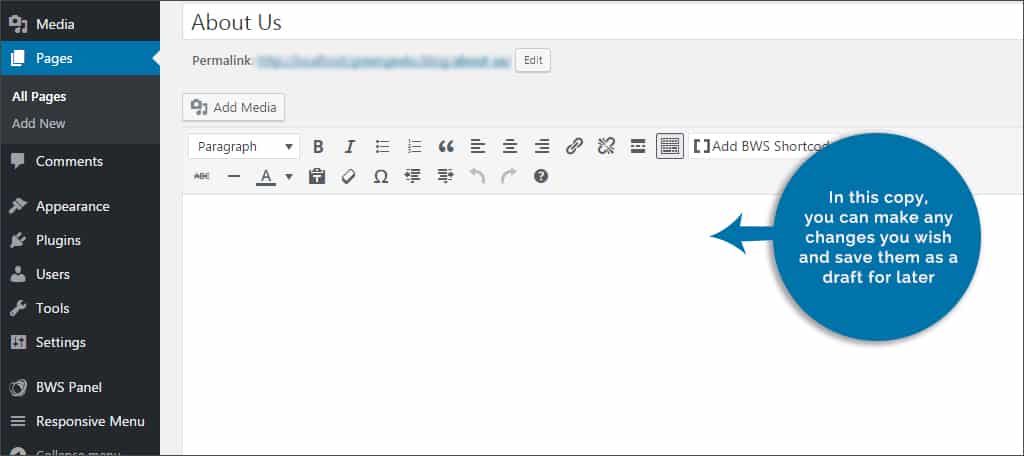 make changes in this copy