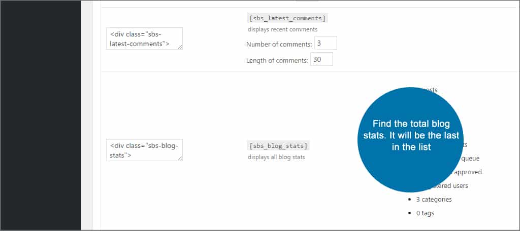 Simple Blog Stats List