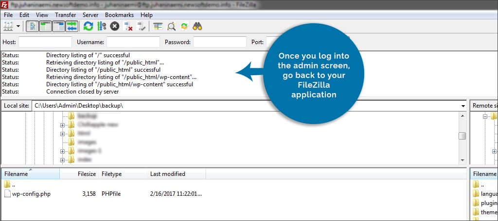 go back to filezilla